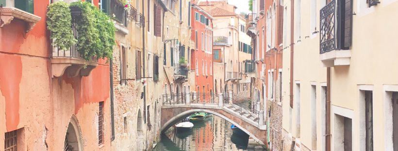 bridge, canal and water in Venice