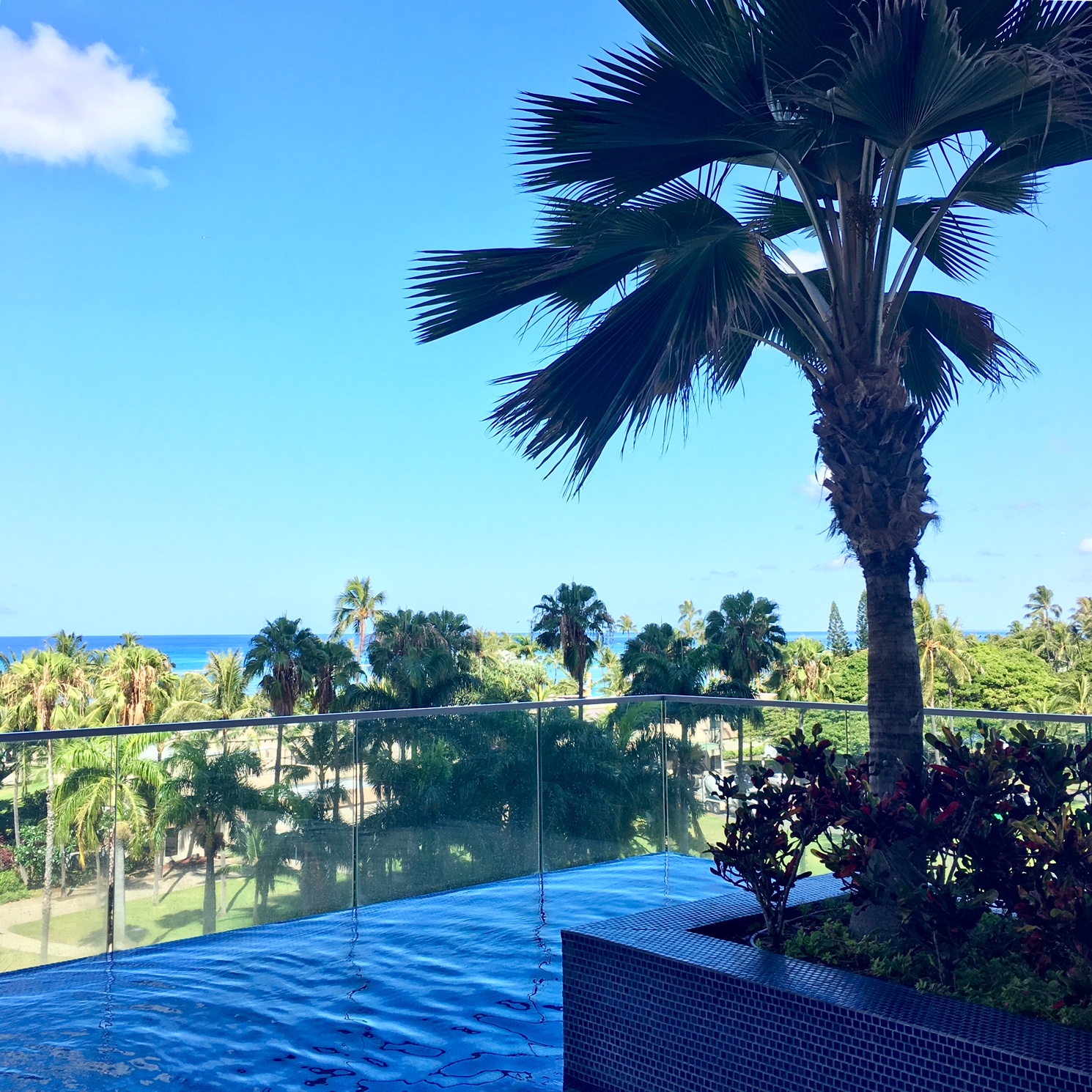blue sky and pool